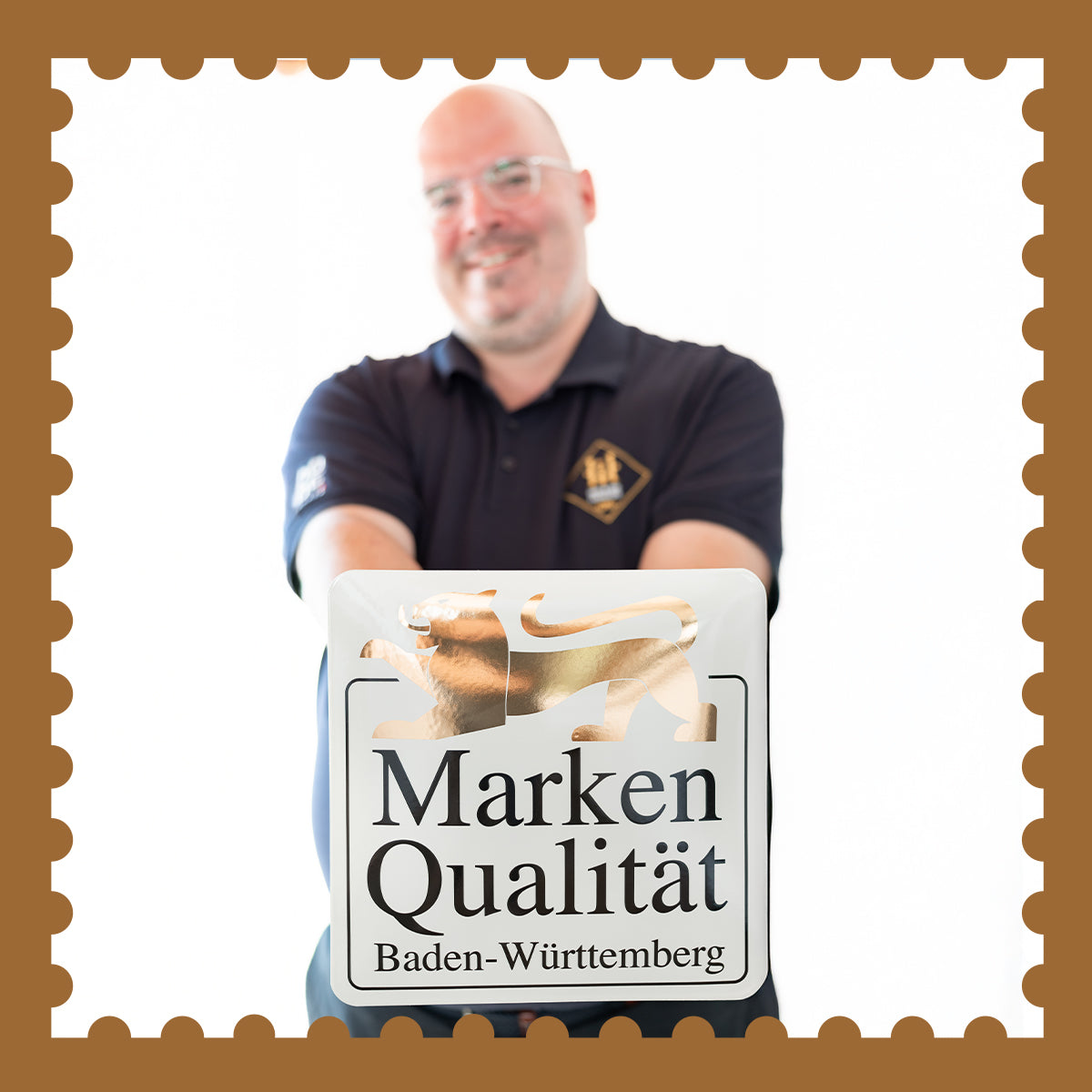 Aromahopping Gründer Eric Kletti mit Marken Qualität Baden-Württemberg Siegel
