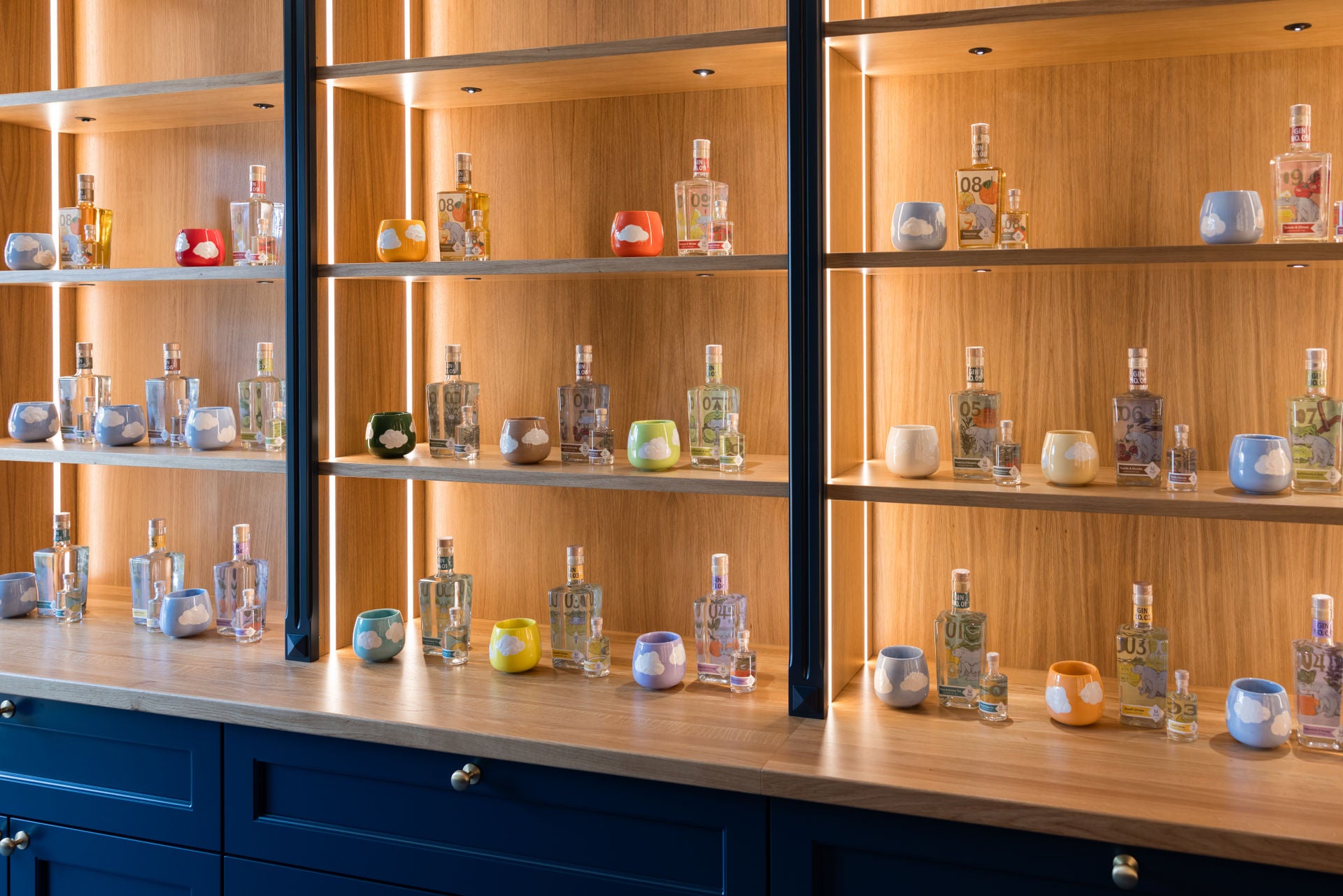 Produktegal mit allen Inge und den Honigbär Flaschen inkl. Becher