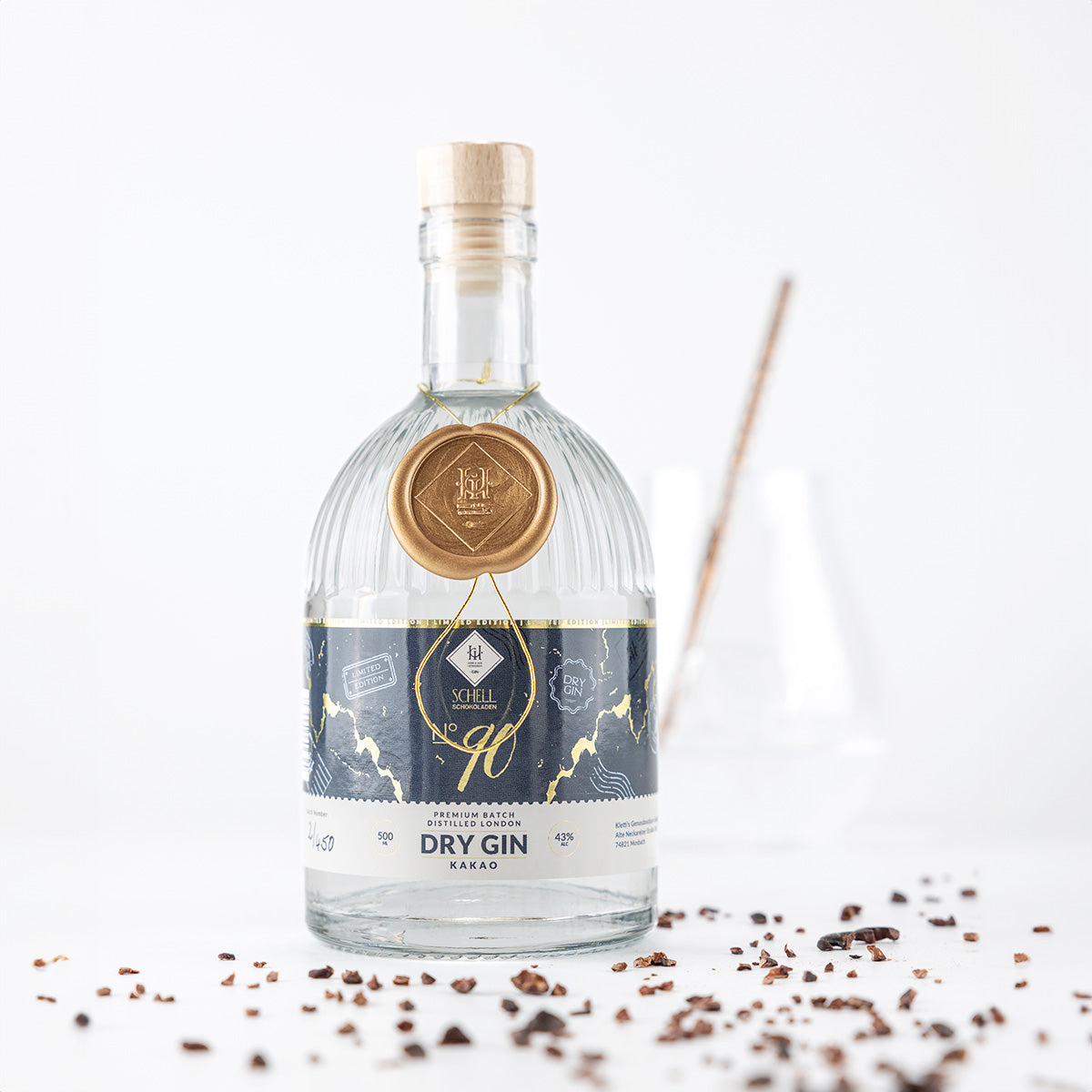 Gin No. 90 – Kakao: Handgemachter regionaler Premium-Gin aus Mosbach, hergestellt mit hochwertigen Zutaten und feinen Kakaonoten.