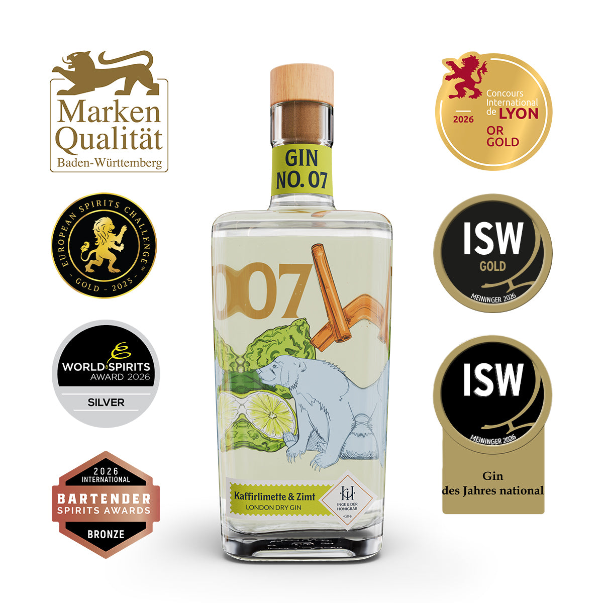 Kaffirlimette & Zimt – Gin NO. 07 | 0,5L